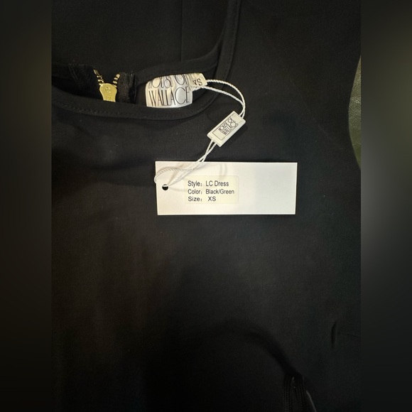 House Of Wallace LC Dress Black Green Zip Up Stretch Midi Size XS NWT - Picture 6 of 8
